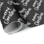 Weihnachten elegant Schwarz-Weiß Geschenkpapier (Rolleneckpunkt)