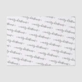 Weihnachten Elegant Schwarz-weiß handgeschrieben Seidenpapier (Vorderseite)