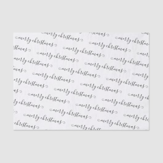 Weihnachten Elegant Schwarz-weiß handgeschrieben Seidenpapier (Vorderseite)