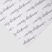 Weihnachten Elegant Schwarz-weiß handgeschrieben Seidenpapier (Ausschnitt)