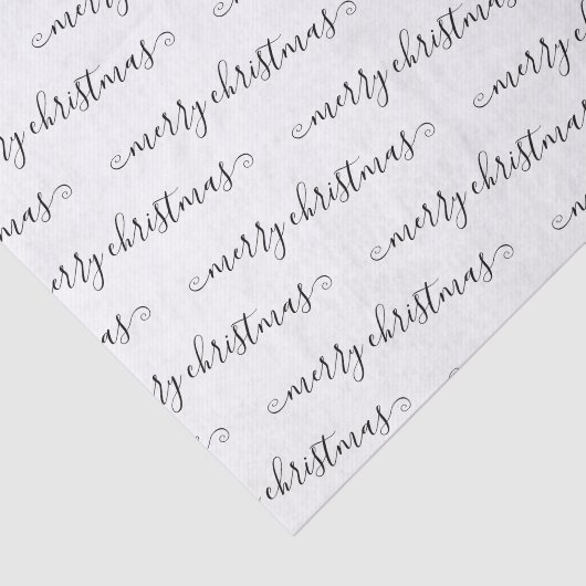 Weihnachten Elegant Schwarz-weiß handgeschrieben Seidenpapier (Ausschnitt)