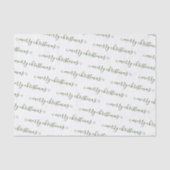 Weihnachten Elegant Schwarz-weiß handschriftlich C Seidenpapier (Vorderseite)