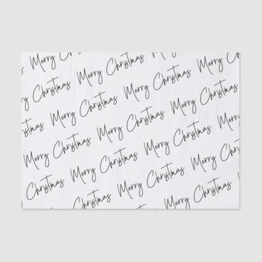 Weihnachten Elegant Schwarz-weiß handschriftlich M Seidenpapier (Vorderseite)