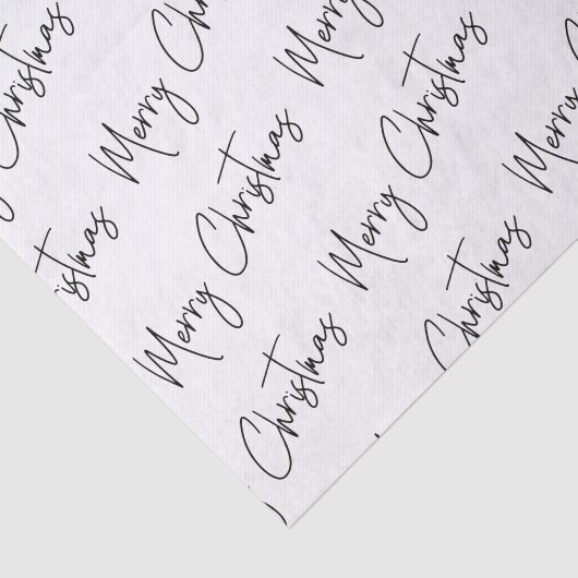 Weihnachten Elegant Schwarz-weiß handschriftlich M Seidenpapier (Ausschnitt)