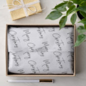 Weihnachten Elegant Schwarz-weiß handschriftlich M Seidenpapier (Geschenk)