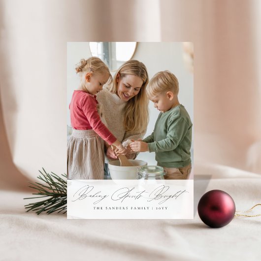 Weihnachten Elegant Script Backen Spirituosen Hell