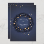 Weihnachten Elegante Blue Wreath TEMPLATE Card (Vorne/Hinten)