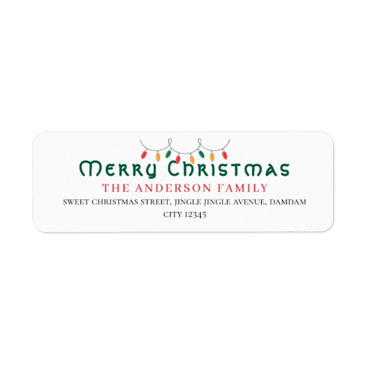 Weihnachten Elegante einfache Rücksendeadresse (Vorne)