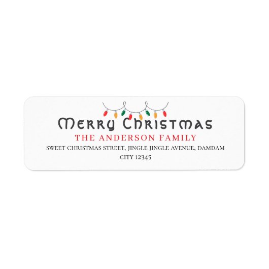 Weihnachten Elegante einfache Rücksendeadresse (Vorne)