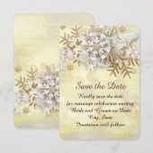 Weihnachten Elegante Goldene Schneeflocken Save th The Date (Vorne/Hinten)