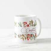 Weihnachten Elegante Wasserfarbe Kaffeetasse (VorderseiteRechts)