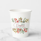 Weihnachten Elegante Wasserfarbe Pappbecher (Vorderseite)