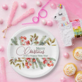 Weihnachten Elegante Wasserfarbe Pappteller (Party)