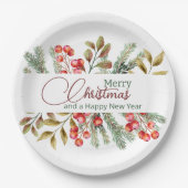 Weihnachten Elegante Wasserfarbe Pappteller (Vorderseite)