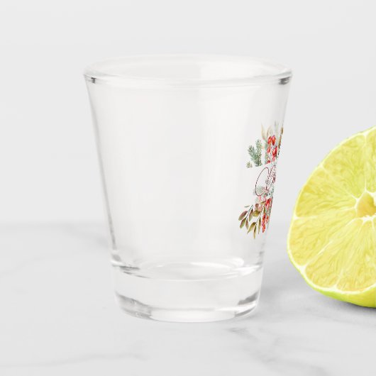 Weihnachten Elegante Wasserfarbe Schnapsglas (Links)