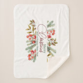 Weihnachten Elegante Wasserfarbe Sherpadecke (Vorderseite)