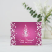 Weihnachten Eleganter Baum Custom Pink (Stehend Vorderseite)