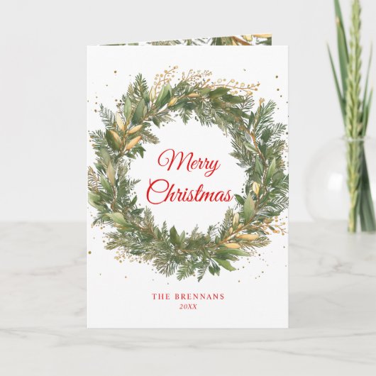 Weihnachten Eleganter Roter Garten Urlaub Karte (Vorderseite)