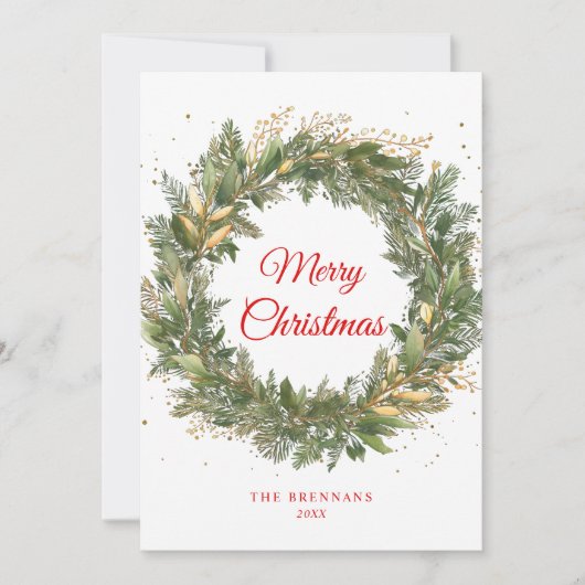 Weihnachten Eleganter Roter Grüner Kranz (Vorderseite)