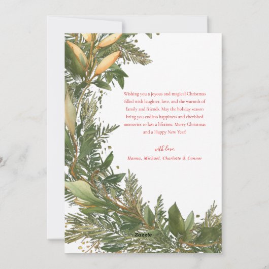 Weihnachten Eleganter Roter Grüner Kranz (Rückseite)