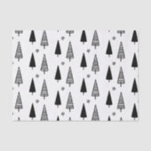 Weihnachten Eleganter Schwarz-weißer Baum Seidenpapier (Vorderseite)