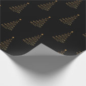Weihnachten Eleganter Schwarzer und Goldener Tree Geschenkpapier (Ecke)
