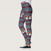 Weihnachten Eleganter Strick Muster Leggings (Links)
