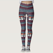 Weihnachten Eleganter Strick Muster Leggings (Vorderseite)