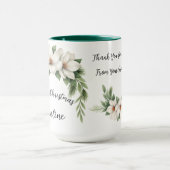 Weihnachten Eleganter Winter Floral Holiday Gesche Tasse (Zentrum)
