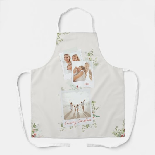 Weihnachten Elegantes festliches botanisches Foto Schürze (Vorderseite)