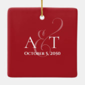 Weihnachten Elegantes Foto Einfach Minimalistisch Keramikornament (Rückseite)