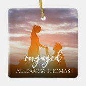 Weihnachten Elegantes Foto Einfach Minimalistisch Keramikornament (Vorderseite)