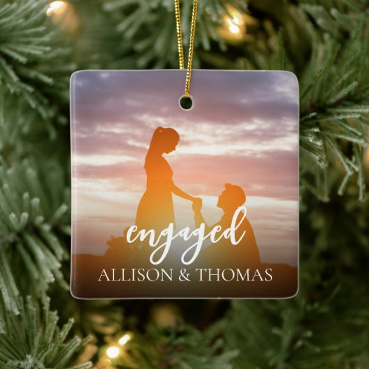 Weihnachten Elegantes Foto Einfach Minimalistisch Keramikornament (Baum)