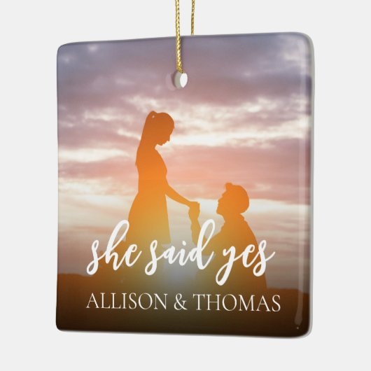 Weihnachten Elegantes Foto Einfach Minimalistisch Keramikornament (Links)