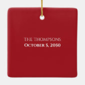 Weihnachten Elegantes Foto Einfache Kalligrafie Keramikornament (Rückseite)