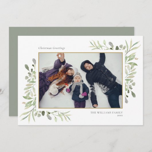 Weihnachten Elegantes Foto im Grünen (Vorne/Hinten)