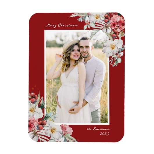 Weihnachten Elegantes Foto Magnet (Vertikal)