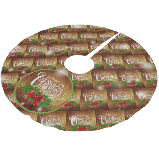 Weihnachten Elegantes Geschenk Polyester Weihnachtsbaumdecke (Schrägansicht)
