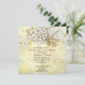 Weihnachten Elegantes Gold Snowflakes Brautparty Einladung (Stehend Vorderseite)
