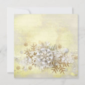Weihnachten Elegantes Gold Snowflakes Brautparty Einladung (Rückseite)