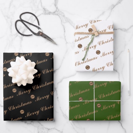 Weihnachten Elegantes Logo hier Firmengeschenk Geschenkpapier Set (Vorderseite)