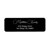 Weihnachten Elegantes Schwarz-weißes Label (Vorne)