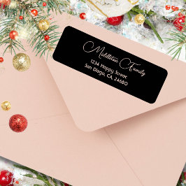 Weihnachten Elegantes Schwarz-weißes Label