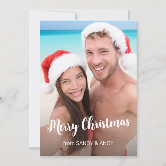 Weihnachten Elegantes Script 2 Side Design Foto (Vorderseite)