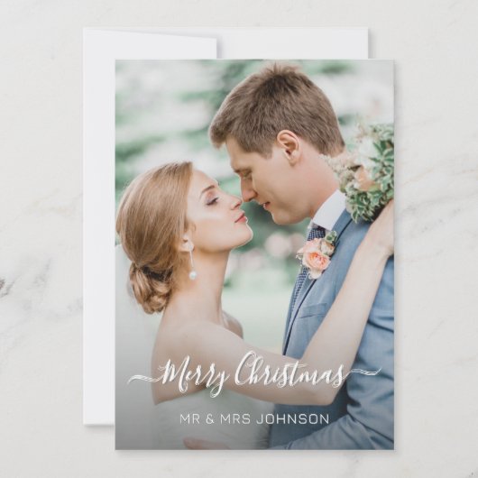 Weihnachten Elegantes Script Foto 2 Seitendesign (Vorderseite)