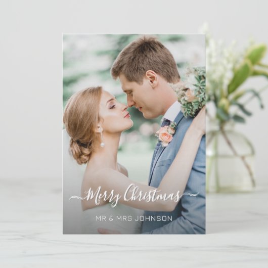 Weihnachten Elegantes Script Foto 2 Seitendesign (Stehend Vorderseite)