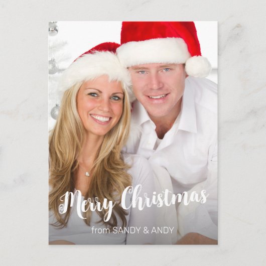 Weihnachten Elegantes Script Foto 2 Seitendesign (Vorderseite)