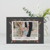 Weihnachten Elegantes Winter Holly Botanisches Fot (Stehend Vorderseite)