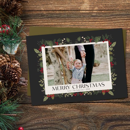 Weihnachten Elegantes Winter Holly Botanisches Fot