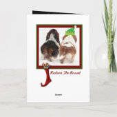 Weihnachten "ELF"-Basset auf einem Schelf Karte (Rückseite)